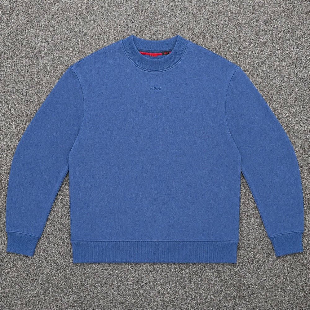 HUGO Boss Men's Blue Logo Sweatshirt Large Quiet Luxury Minimalist Designer